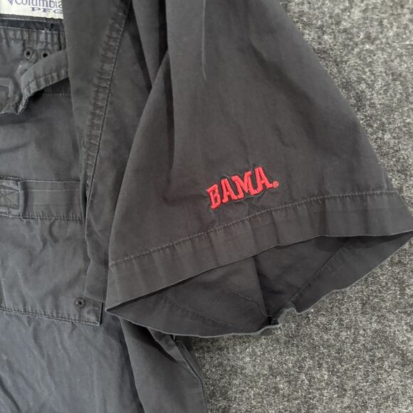 Alabama Crimson Tide Shirt Men's Large Black Columbia PFG Vented Fishing Bama - Picture 3 of 10